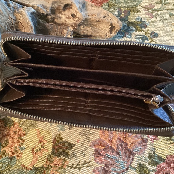 Coach signature monogram zip around wallet with mini tag inside! - Picture 11 of 11